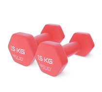 4Fizjo Classic čuguna hanteles ar vinila pārklājumu, 2 x 1,5 kg, sarkanas - dumbbells, cast iron dumbbells