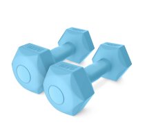 4Fizjo 1927 bitumena hanteles, 2 x 0,5 kg, gaiši zilas - dumbbells 0.5 kg, fitness dumbbells, bitumen dumbbells