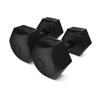 4Fizjo bitumena hanteles 2 x 6 kg, melnas - dumbbells 6kg, bitumen dumbbells, fitness dumbbells