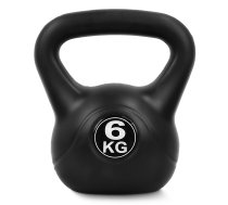 Svaru bumba fitnesam un spēka treniņiem 4FIZJO 6 kg, melna