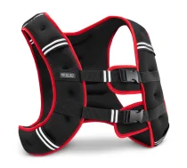 Svara veste 4FIZJO 8 kg treniņiem, melna un sarkana - weighted vest, 8 kg weight vest, training vest