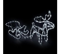 LED gaismas figūra Ziemeļbriedis ar kamanām 120 cm, auksti balta
