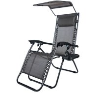 Gotel dārza zvilnis ar saulessargu un galdiņu - garden lounger, zero gravity chair, lounger with canopy