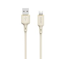 Dudao L7SL USB / Apple Iphone Lightning Data Charging Cable, 5A 1m, Beige | Ātrās Uzlādes Lādētājvads Datu Pārraides Kabelis