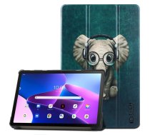 Lenovo Tab M10 Plus (3rd Gen) 10.6" (TB125FU, TB128FU) Trifold Tech-Protect SmartCase Protective Cover Case, Blue with Elephant | Planšetes Vāciņš Maciņš Apvalks Grāmatiņa