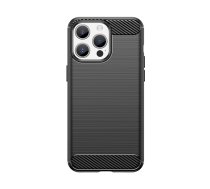 Carbon Case iPhone 15 Pro Max vāciņš ar oglekļa šķiedras rakstu, melns - carbon fiber case, TPU phone cover