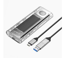 Orico TCM2-G20 M.2 NVMe SSD ārējais disks, 20Gb/s, sudraba/caurspīdīgs - m.2 nvme enclosure, 20gbps ssd case