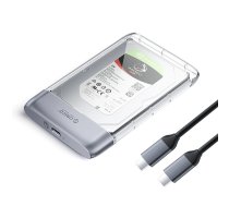Orico TX25C3 2.5" HDD/SSD USB-C diska ietvars, caurspīdīgs - disk enclosure, external hard drive case, USB-C drive bay