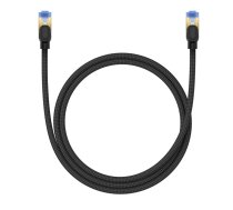 Baseus ātrs interneta kabelis RJ45 cat.7 10Gbps 1m pīts melns | Fast Internet Cable Braided Black