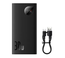 Baseus Adaman2 portatīvais lādētājs ar digitālo displeju 10000mAh 30W 2 x USB / 1x Type C Overseas Edition PD QC SCP melns (PPAD040101) | Power Bank With Digital Display Black