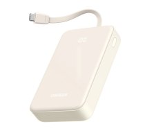 Ugreen PB505 Powerbanka 20000mAh 22.5W ar USB-C, USB-A un iebūvētu USB-C kabeli - Balta | Powerbank Built-In Cable White