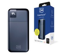 3mk PowerHouse 20000 mAh ārējais akumulators 2x USB-A 1x USB-C, melns - power bank 20000mah, portable charger