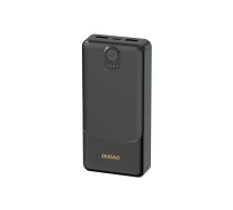 Dudao K10 ārējais akumulators 10000mAh 2.4A, melns - portable charger, slim powerbank, dual usb power bank
