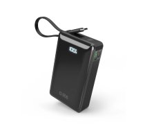 Sbs 20000 mAh 20W ārējais akumulators ar USB-C kabeli un LCD, melns - sbs powerbank, 20000mah power bank
