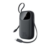Baseus EnerFill FC31 10000mAh 22.5W Powerbanka ar digitālo displeju un 2 iebūvētiem kabeļiem (USB-C + Lightning) - Melna | Powerbank With Digital Display And Built-In Cables Black