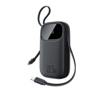 Baseus EnerFill FC31 20000mAh 22.5W jaudas banka ar digitālo displeju un 2 iebūvētiem vadiem (USB-C + Lightning) - Melna | Powerbank With Digital Display And Built-In Cables Black