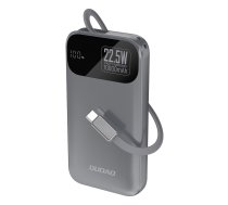 Dudao K31 ārējais akumulators 10000 mAh 22.5W ar iebūvētu USB-C kabeli, pelēks - 22.5w portable charger, power banks
