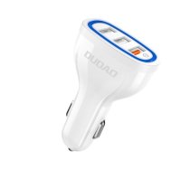 Dudao R7S automašīnas lādētājs 3x USB Quick Charge 3.0 18W, balts - car charger, USB car adapter
