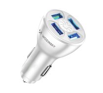 Wozinsky WCCAW 50W automašīnas lādētājs ar 4x USB-A QC, balts - car charger, Quick Charge 3.0, USB-A car adapter