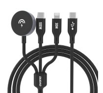 Apple Watch Dudao A12Max+ PD 100W 3in1 uzlādes kabelis: USB‑C Lightning 1,2 m – melns