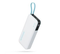 Ārējais akumulators Cuktech CUKP200NGLLG 55W 20000mAh ar iebūvētu USB-C kabeli, balts - 20000mah portable charger