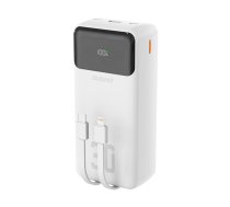 Dudao K15Max 30000mAh 22.5W Ārējais akumulators ar USB-C un Lightning kabeļiem, Balts - fast charging 22.5W