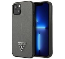 Apple iPhone 13 Mini 5,4" Guess Silver Hardcase Saffiano Triangle Logo | Kvalitatīvs Telefona Maciņš Vāciņš Apvalks