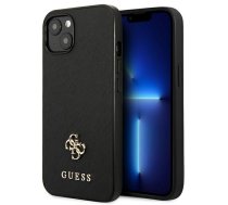 Apple iPhone 13 Mini 5,4" Guess Black Hardcase Saffiano 4G Small Metal Logo | Kvalitatīvs Telefona Maciņš Vāciņš Apvalks