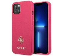 Apple iPhone 13 Mini 5,4" Guess Pink Hardcase Saffiano 4G Small Metal Logo | Kvalitatīvs Telefona Maciņš Vāciņš Apvalks