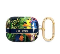 Guess AirPods Pro vāciņš Flower Strap zilā krāsā - blue airpods case, floral phone accessory