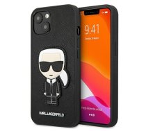 Apple iPhone 13 mini 5.4" Karl Lagerfeld Saffiano Ikonik Karl`s Patch Case Cover (KLHCP13SOKPK), Black | Telefona Maciņš Vāks Apvalks Bampers