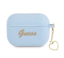 Guess AirPods Pro maciņš Charm Heart Collection Zils - silicone cover, Guess accessory, charging case cover