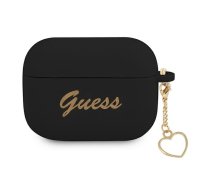 Guess AirPods Pro vāciņš Charm Heart Collection Melns - silicone cover, Guess accessory, charging case cover