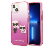 Apple iPhone 13 mini 5.4" Karl Lagerfeld Gradient Ikonik Karl & Choupette Case Cover (KLHCP13STGKCP), Pink | Telefona Maciņš Vāks Apvalks Bampers