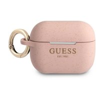 Guess AirPods Pro maciņš ar spīdumu Rozā - silicone case, Guess accessory, glitter finish