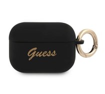 Guess AirPods Pro vāciņš Melns Silicone Vintage Script - Guess accessory, protective AirPods case, Apple AirPods Pro