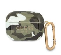 Guess AirPods Pro maciņš Camo kolekcija Zaļš - TPU cover, camouflage design, protective AirPods case