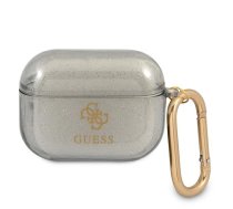 Guess AirPods Pro vāciņš Glitter Melns - TPU cover, earbuds case, Glitter collection