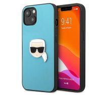 Apple iPhone 13 mini" Karl Lagerfeld Leather Ikonik Karl`s Head Metal Case Cover (KLHCP13SPKMB), Blue | Telefona Maciņš Vāks Apvalks Bampers