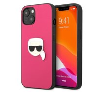 Apple iPhone 13 mini" Karl Lagerfeld Leather Ikonik Karl`s Head Metal Case Cover (KLHCP13SPKMP), Pink | Telefona Maciņš Vāks Apvalks Bampers