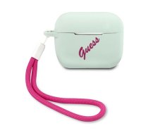 Guess AirPods Pro maciņš Silicone Vintage, zils/fuksija - silicone earbuds cover, AirPods Pro protective case