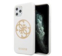 Guess Guhcn65tpuwhglg iPhone 11 Pro Max White/white Hard Case Glitter 4g Circle Logo