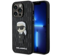 Apple iPhone 14 Pro 6.1" Karl Lagerfeld Saffiano Monogram Ikonik Case Cover (KLHCP14LSAKHPKK), Black | Telefona Maciņš Vāks Apvalks Bampers