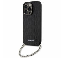 Apple iPhone 14 Pro Max 6.7" Karl Lagerfeld Saffiano Monogram Chain Case Cover (KLHCP14XSACKLHPK), Black | Telefona Maciņš Vāks Apvalks Bampers