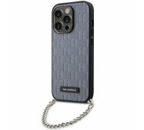 Apple iPhone 14 Pro Max 6.7" Karl Lagerfeld Saffiano Monogram Chain Case Cover (KLHCP14XSACKLHPG), Silver | Telefona Maciņš Vāks Apvalks Bampers