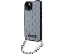 Apple iPhone 14 6.1" Karl Lagerfeld Saffiano Monogram Chain Case Cover (KLHCP14SSACKLHPG), Silver | Telefona Maciņš Vāks Apvalks Bampers