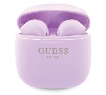 Guess Classic EST Logo TWS Bluetooth austiņas ar uzlādes futrāli, violetas - Guess headphones, TWS earbuds