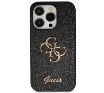 Guess Guhcp13lhg4sgk Case For iPhone 13 Pro / 13 - Black Glitter Script Big 4g