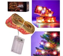 Ziemassvētku eglītes rotājums, dekoratīvā LED lente ar baterijām, 10m 100LED, Daudzkrāsaina | Christmas Tree Lights Decorative LED Strip