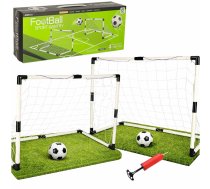 Bērnu futbola vārtu komplekts (2 gab.) ar bumbām un pumpi, 95x48x70 cm - kids football goals, football goal set